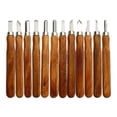 thumbnail image 3 of 3/6/8/10/12 PCS Wood Carving Tools Kit, High Carbon Steel Whittling Knives with Ergonomic Wooden Handles for Printmaking, Cork Carving & DIY Crafts, Wood Carving Kit, Whittling Knives,E, 3 of 6