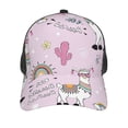 thumbnail image 3 of Disketp No Drama Llama Print Trucker Hat Men Women - Mesh Baseball SnapBack Cap, 3 of 7