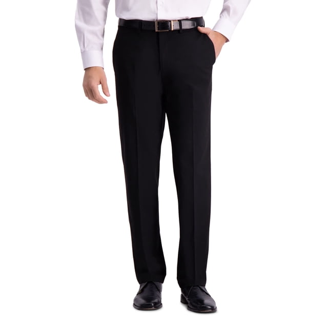 Pantalón de vestir J.M. Haggar, piel de tiburón, cintura superflexible, negro para hombre