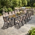 thumbnail image 4 of Crestlive Products 117" Outdoor Aluminum Patio Dining Table for 6-8 People with Umbrella Hole, Weather Resistant Outdoor Dining Table for Backyard, Patio, Garden, Black, 4 of 5