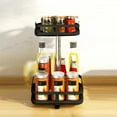 thumbnail image 4 of Xecvkr 360 Degree Rotating Spice Shelf Organizer, Countertop Metal Storage Rack for Kitchen, Two-Tier Desktop Organizer, White and Silver, 4 of 6