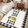 thumbnail image 4 of Area Rugs 2.7'x5', Lemon Carpet for Living Room Bedroom Dining Room, Summer Botanical Black White Plaid Pastoral Throw Kitchen Rugs Non Slip Washable Rectangle Indoor Outdoor Rugs, 4 of 8
