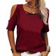 thumbnail image 2 of Mujeres Casual manga corta Top hombro frío camisa verano moda suelta blusa cómoda, 2 of 5