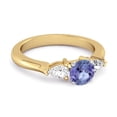 thumbnail image 3 of 0.10 Ctw Tanzanite Gemstone 925 Sterling Silver Gold Vermeil Love Women Valentines Day Gifts Ring, 3 of 3