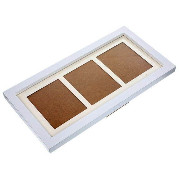 DEEPCRAFF White Wooden Photo Frame with Three Grid Design for Home Decoration and DIY Crafts