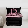 thumbnail image 5 of Erosebridal Initial Alphabet D Queen Comforter Set,Wild Cheetah Print Kids Pink Bowknot Bedding Comforter Set For Leopard Lovers,Reversible pink,3-Piece, 5 of 7