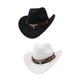 thumbnail image 1 of 2pcs Classic Big Brim Western Cowboy Hat Cosplay Costume Adults Women Men Travel Fishing Hiking Cowgirl Hats Sun Hat Zulema Sombrero de vaquero occidental, 1 of 8
