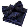 thumbnail image 3 of Conjunto de Corbatín Barry.Wang Floral Azul Marino y Negro en Seda, 3 of 7