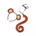 thumbnail image 1 of Disfraz de cola,Disfraz de mono con orejas y cola para adultos y niños,Diadema con orejas de gato falsas y orejas de animales,juguetes para el cabello,Accesorios para cosplay para fiestas de, 1 of 7