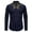 Navy, variant on Button-Up Long Sleeved Shirts for Men,Lightweight Stand Collar Casual Cotton Embroidered Shirt Navy M