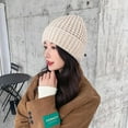 thumbnail image 5 of Knitted Beanies for Women Fisherman Beanie Roll Up Edge Bonnet Skull Cap Warm Bucket Hat Fall Winter Cap Ski Travel, 5 of 7