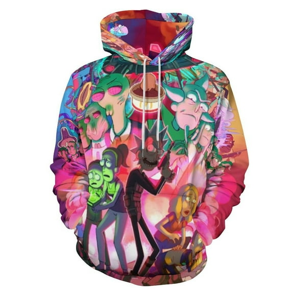 Rick And Morty Unisex Sweatshirts Loose Pullover Sweater Hooded Hoodie 3D Printing Jacket Winter Fall Clothes S
