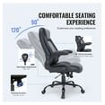 thumbnail image 6 of Executive Office Chair with Cutting-edge Adjustable Lumbar Support, High Back PU Leather Office Chair Ergonomic for Back Pain, with Padded -up Arms Adjustable Waist Support, 6 of 7