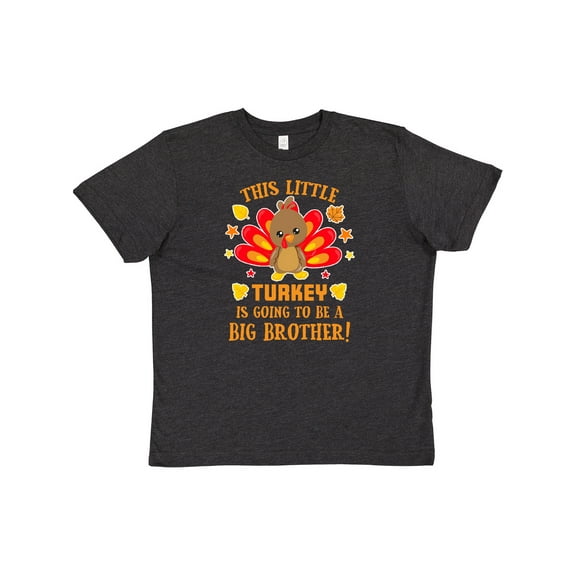 Inktastic This Little Turkey is Going to be a Big Brother with Orange Text Youth T-Shirt