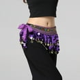thumbnail image 4 of Fsqjgq Belly Dance Scarf Chiffon Skirt Wrap Performance Scarf Skirt with Coins for Yoga Belly Dancing Carnival Mini Skirts, 4 of 4