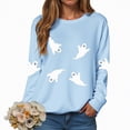 thumbnail image 4 of Godom Halloween Sweatshirts for Women Pumpkin Graphic Long Sleeve Tunic Shirts Crewneck Loose Pullover Tops 2025 Trendy Outfit, 4 of 7