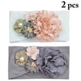thumbnail image 2 of 2 Pcs Bandeau Bébé Mode Fleur Perle Décor Turban Bandeau Cheveux Bébé, 2 of 10