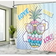 thumbnail image 5 of Ambesonne LOL Shower Curtain, Pineapple Sunglasses Love Cool, 69"Wx84"L, Multicolor, 5 of 5