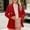 Red Coats for Winter, variant on XPMWRP Women's Blazer Solid Color Long Sleeve Lapel Solid Color Suit Jacket Fall Fashion Business Button Blazers with Pocket Brown XXXXL