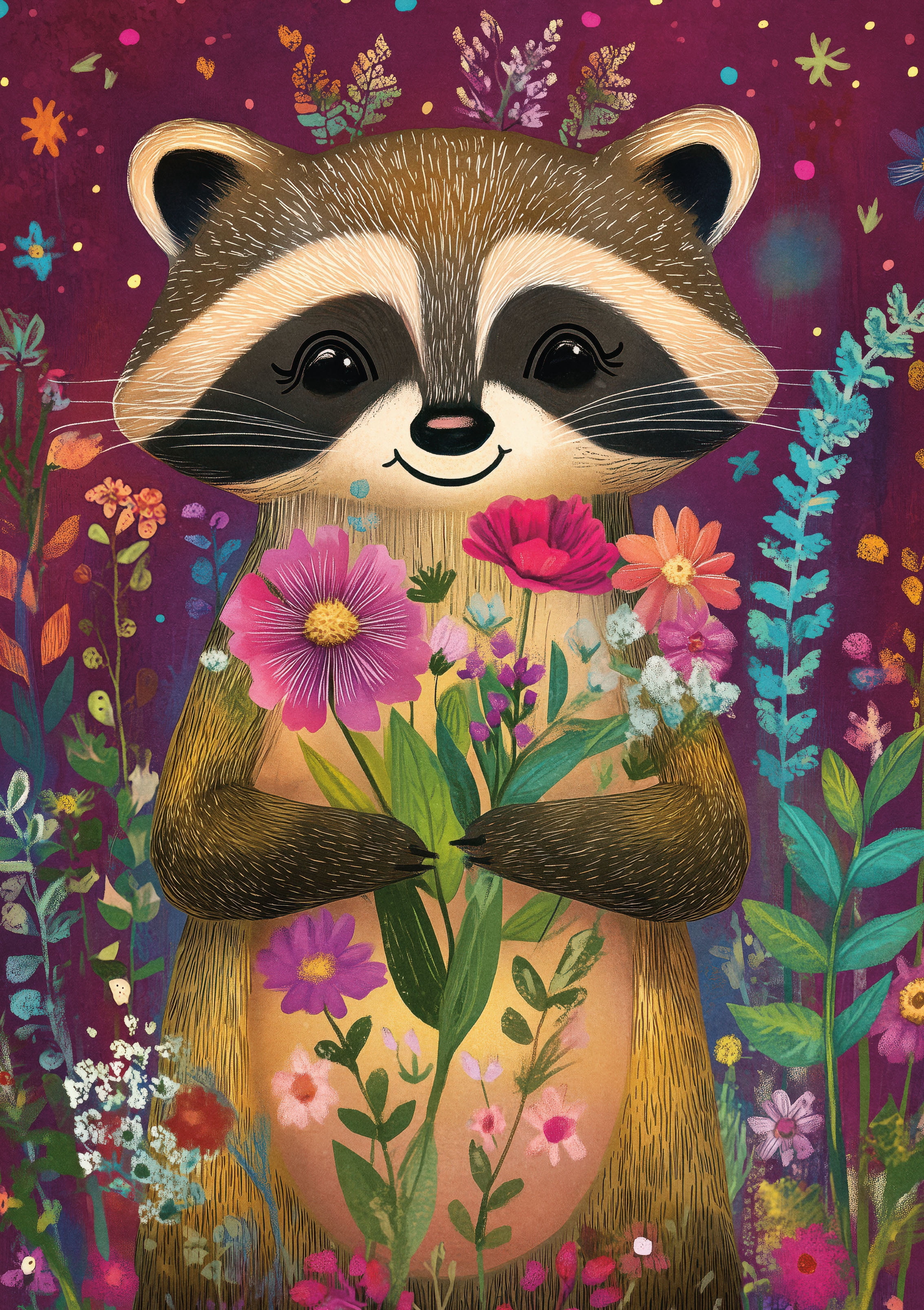 Ceaco JK Stewart Durwaigh Raccoon Cutie 500-Piece Interlocking