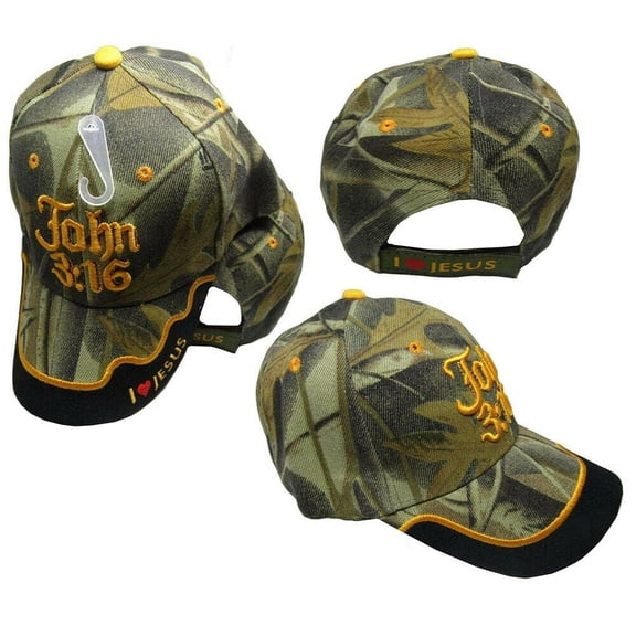 John 3:16 Jesus Christian Camo Camouflage Embroidered Cap Hat 834A TOPW