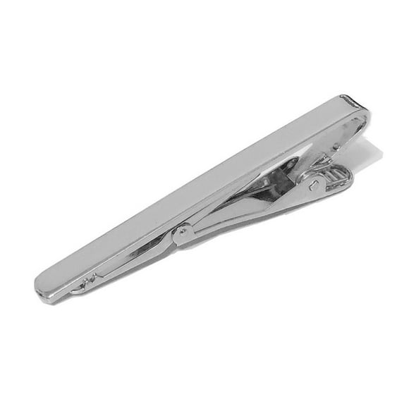 Silver 60MM Tie Bar Clip Stainless Steel Skinny Mens Boys Plain Solid Clasp Pins