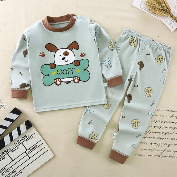 LINGLANG Baby Toddler Thermal Underwear Set 0-4 Years Kids Long Johns Sleepwear Girls Boys Base Layer Pjs