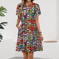 thumbnail image 2 of The World's Flags Dress Fashion Beach Short Sleeve Dresses Female Party Printed Sundress, 2 of 7