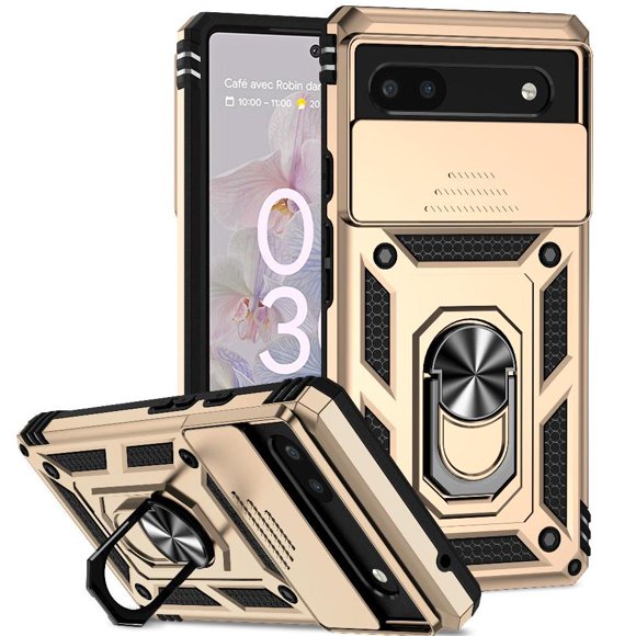 Estuche GANGXUN para Google Pixel 6A, soporte giratorio 360°, estilo mecánico y magnético