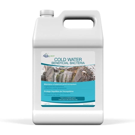 Aquascape 96021 Cold Water Beneficial Bacteria Treatment Liquid 4 LTR/1.1 Gallon for Pond Water Feature Waterfall and Garden