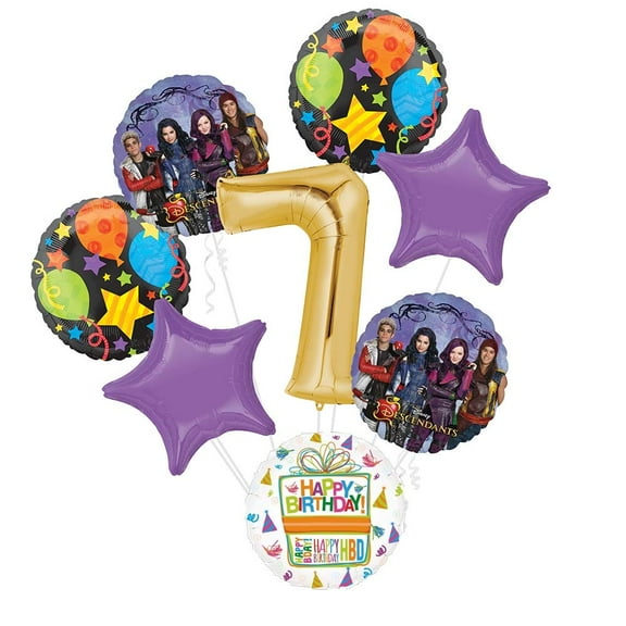 The Descendants Party Supplies 7th Birthday Balloon Bouquet Decorations