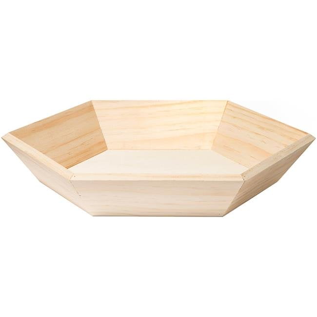 Unfinished Wood Tray Hexagon, 14 x 12 inches