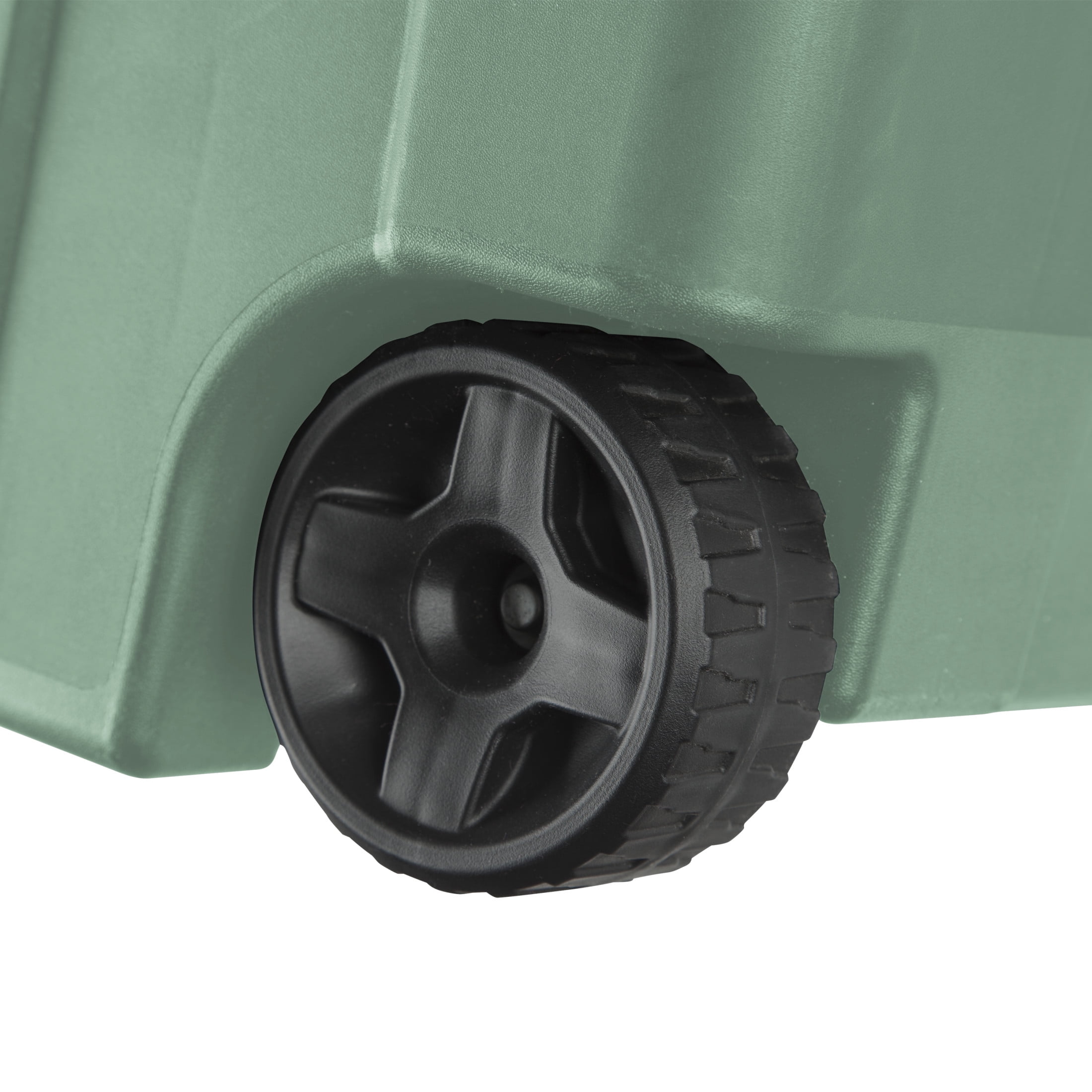 Sterilite Extra-Large Wheeled Industrial Storage Bin, 40 Gallon Durable Plastic Storage Tote with Latching Lid and Pull Handle, Green, 2 Pack