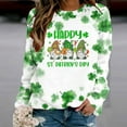 thumbnail image 3 of Charella Long Sleeve Shirts for Women St Patricks Day Printed Crewneck T-shirt 2025 Spring Trendy Tops,Green,S, 3 of 3
