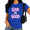 Blue, variant on White Women's Cute Casual Lady Pastel Pink God Is Good Faith Slogan Graphic Short Sleeve T-Shirt Tops