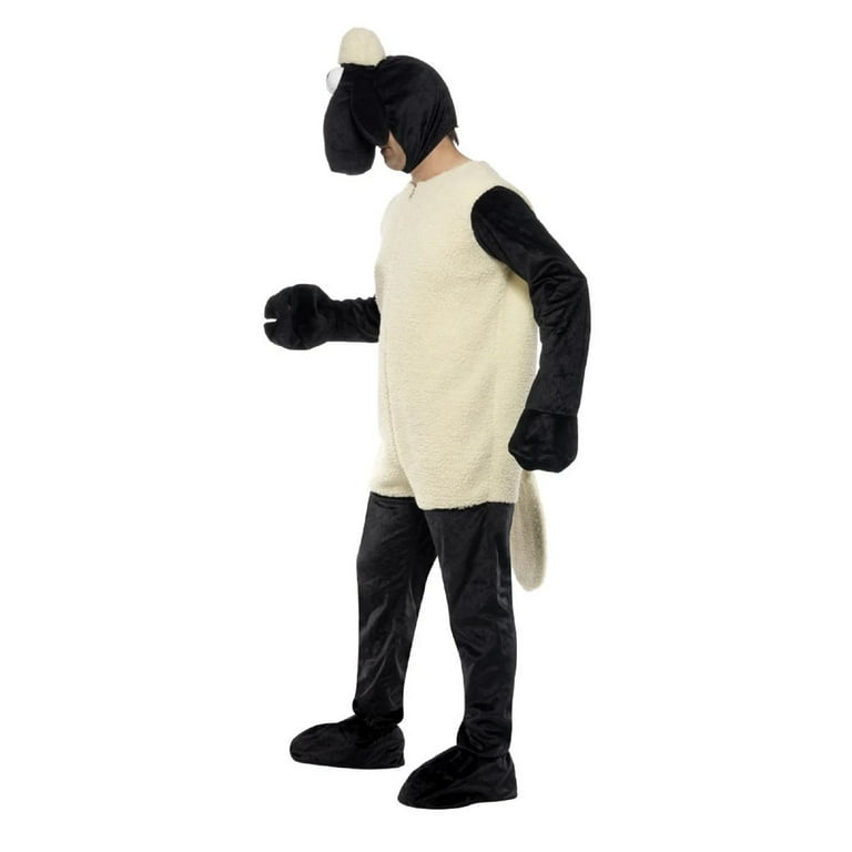 Shaun The Sheep Costume Adult White Black Jumpsuit Shaun The Sheep Costume Adult White Black Jumpsuit