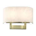 thumbnail image 2 of 42933-01 Livex Lighting 2 Light Medium ADA Wall Sconce In Contemporary Style-9 Inches Tall and 13 Inches Wide-Antique Brass Finish, 2 of 15