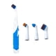 thumbnail image 4 of Cepillo eléctrico de limpieza con 4 cabezales para azulejos de cocina blanco y azul, 4 of 9
