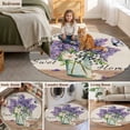 thumbnail image 6 of Area Rug 36in, Vintage Spring Lavender Daisy Floor Carpet Living Room Rug, Butterflies on Linen Non-Slip Welcome Mat Indoor Rugs for Bedroom Dining Room, 6 of 9