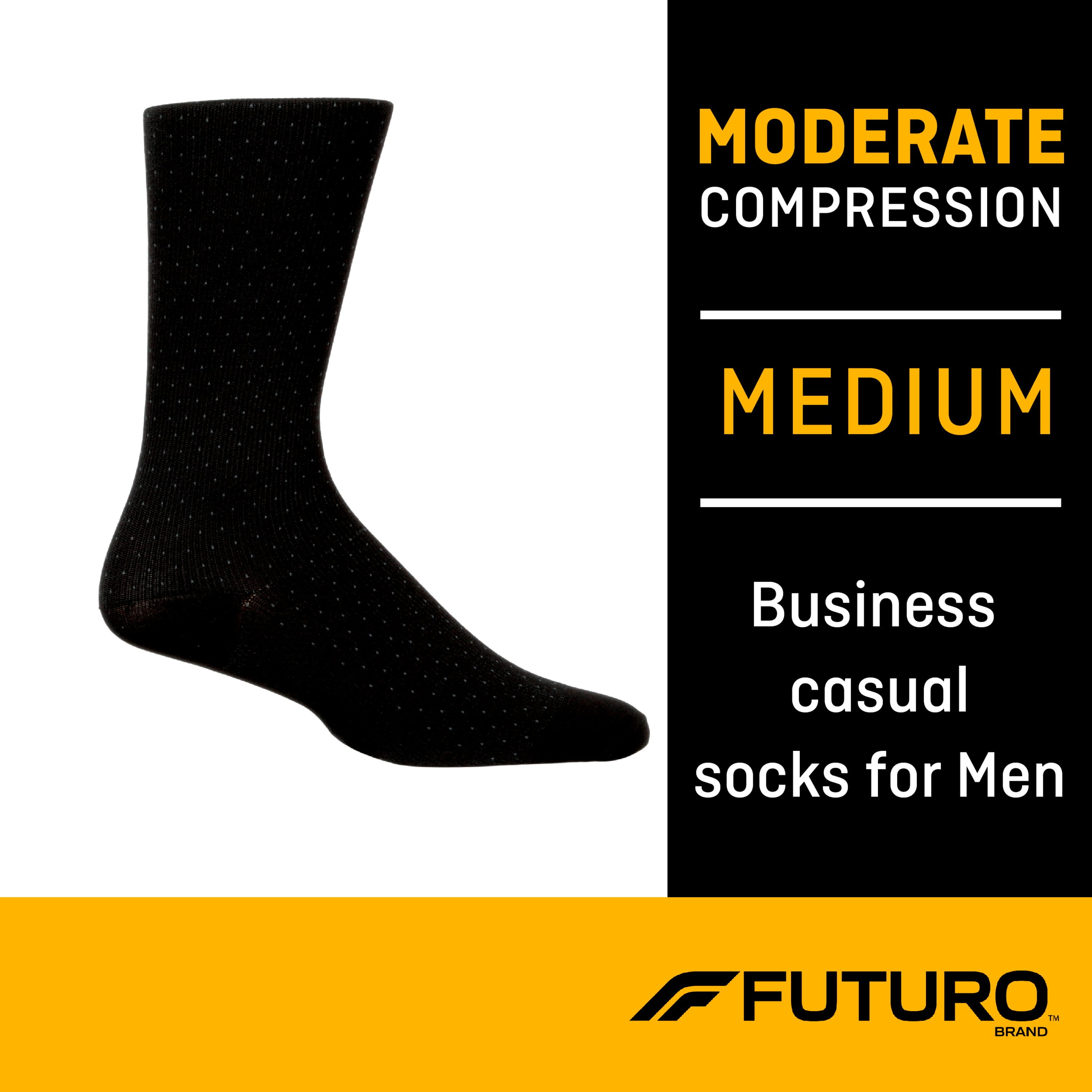 FUTURO Men's Business Casual Socks, Medium, Moderate Compression