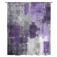 thumbnail image 2 of Purple Grey Sheer Curtains 96 Inches Long, Modern Oil Painted Abstract Art Aesthetics Light Filering Curtains, Privacy Drapes Simi Floor to Veiling Curtain for Living Room Large Window Treatment, 2 of 9