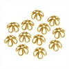 Bright Gold Plated Open Petal Flower Bead Caps 7mm (12)