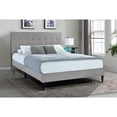 thumbnail image 2 of Home Fare Grid Tufted Upholstered Queen Platform Bed in Frost Gray, 2 of 2