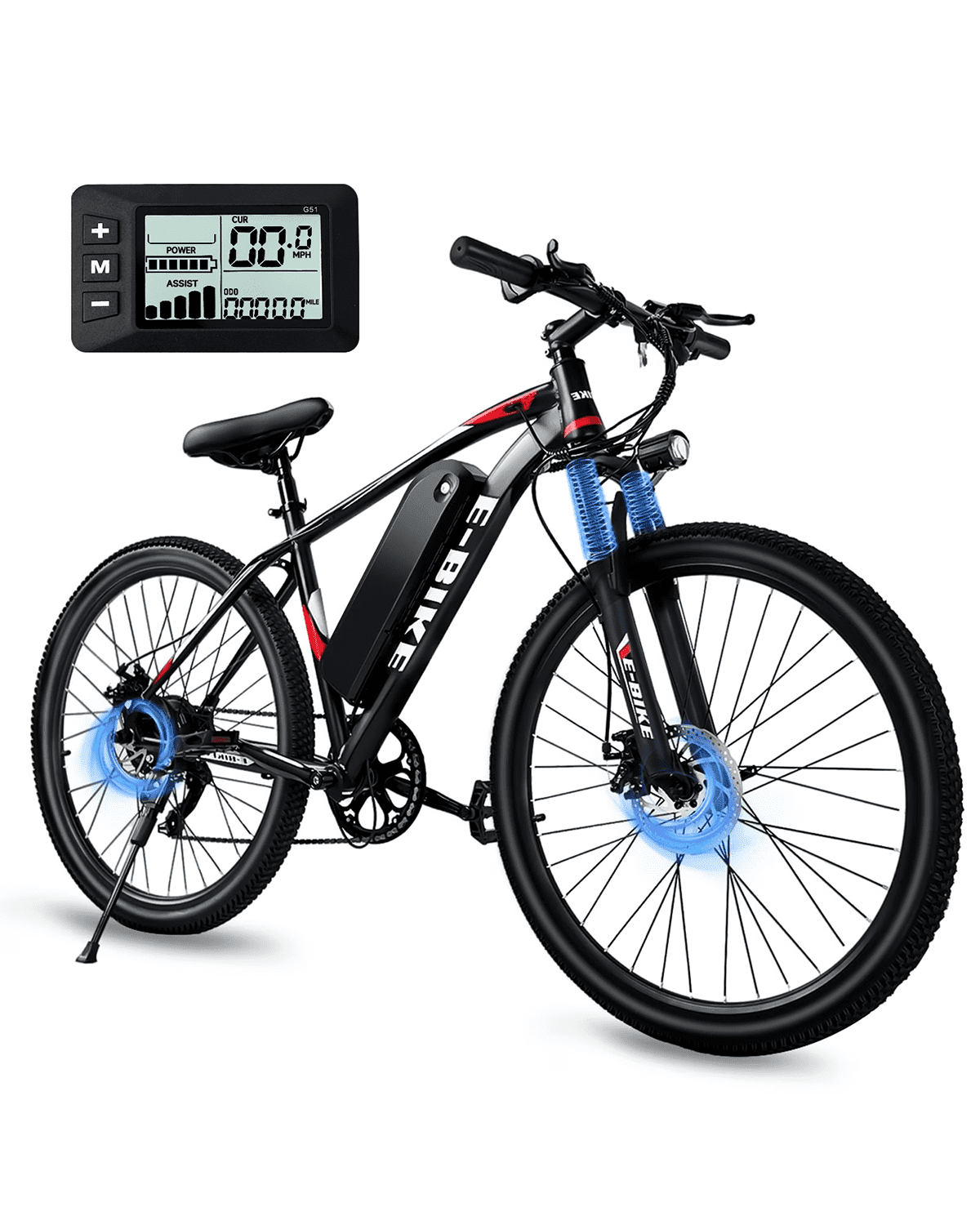 BroPath Electric Bike for Adults,26" Electric Bike,40+ Miles,7-Speed,25Mph Power by 750W(Peak) Motor Mountain Ebike,Full Shock Absorber,Electric Bicycles for Commuting,E-Bike,UL2849