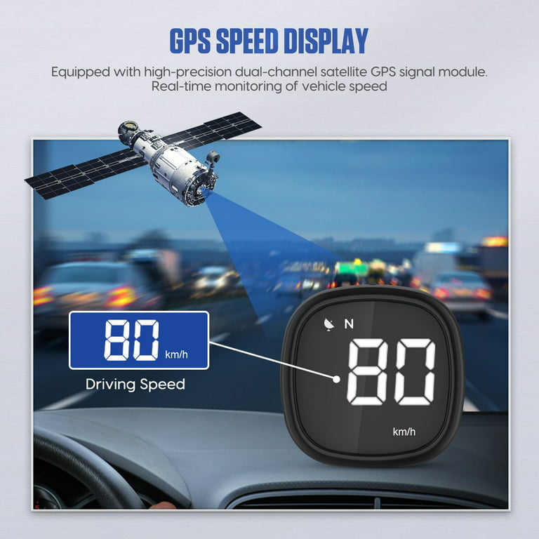 forudsigelse Sygeplejeskole tynd MR CARTOOL Universal Digital Car GPS Speedometer, GPS Speed, Over Speed,  Compass Display, MPH KM/H, M30 - Walmart.com