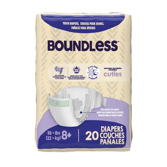 Boundless Youth Incontinence Brief 8 Heavy Absorbency CR8001, 20 Ct