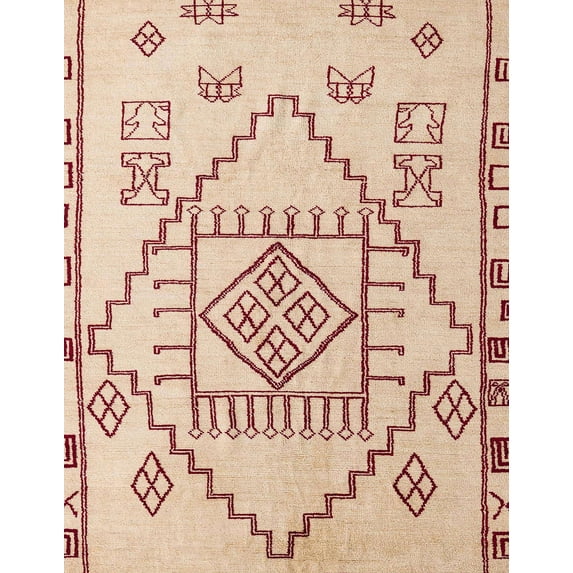 Ahgly Company Machine Washable Indoor Rectangle Abstract Pastel Orange Area Rugs, 5' x 7'