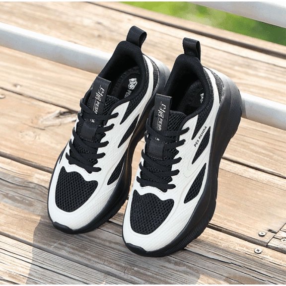 Unisex Thick Sole Running Shoes, Breathable Mesh Cushion Athletic Sneakers