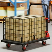 Uforic Heavy-Duty Folding Loading Cart with Cage, 880 lbs Capacity, Swivel Wheels for Warehouse Use