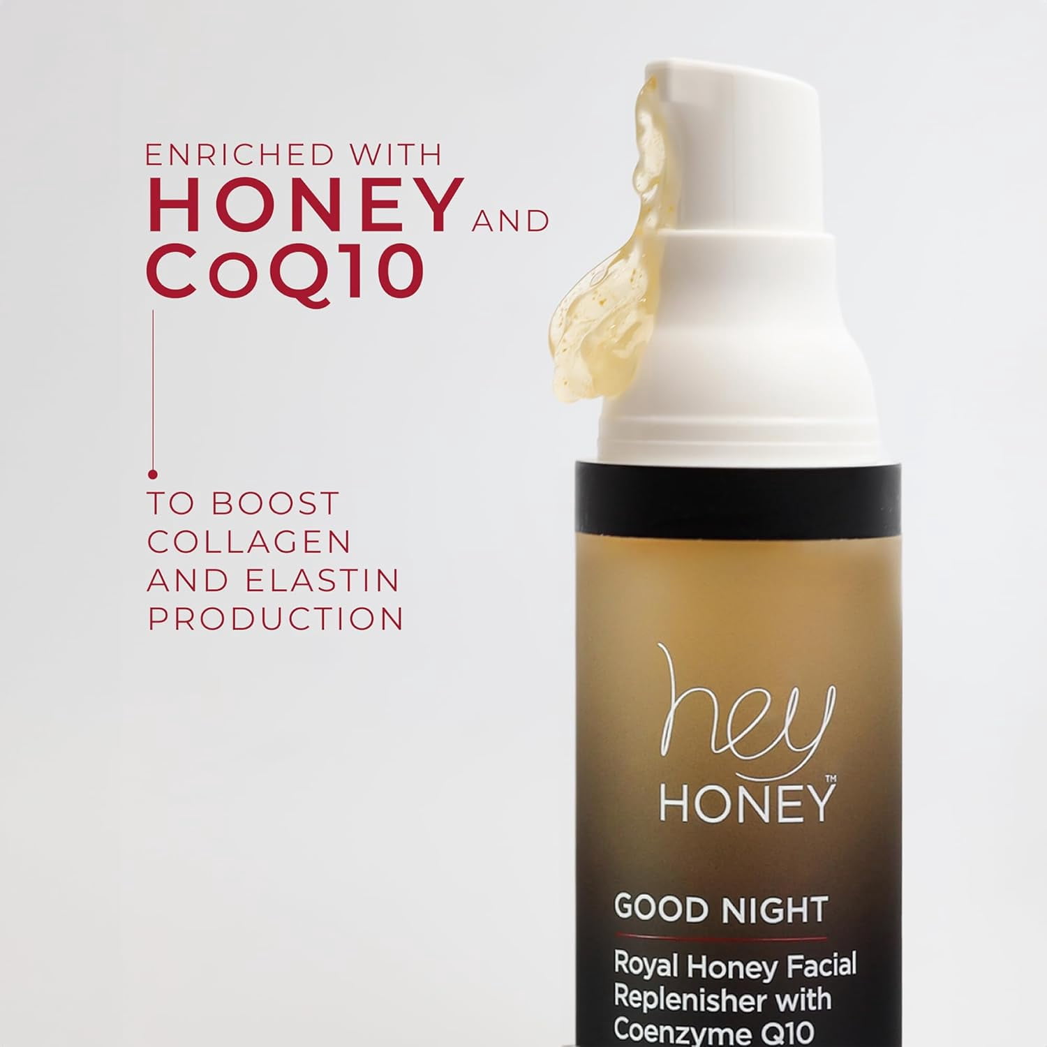 Hey Honey Skincare Good Night Vitamin E & Coenzyme Q10 Night Serum, 30 mL